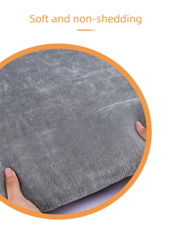 Grey M size Plush Flannel Pet Bed with Removable Sponge - Waterproof, Extra Wide & Thickened, Soft Four Seasons Pet Sleeping Mat for Dogs and Cats - Image 4