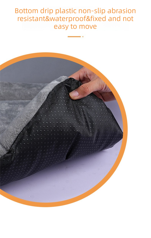 Grey M size Plush Flannel Pet Bed with Removable Sponge - Waterproof, Extra Wide & Thickened, Soft Four Seasons Pet Sleeping Mat for Dogs and Cats - Image 5
