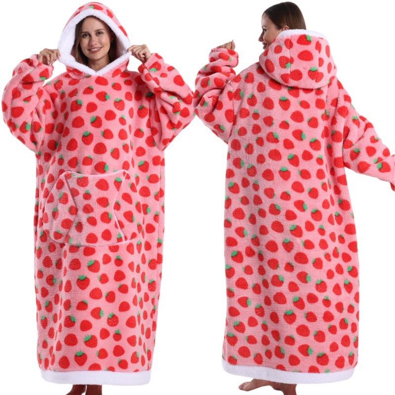 Grey Pumpkin Style Oversized Hooded Blanket for Adults - Ultra Soft & Warm Wearable Fleece Throw with Giant Pocket, Perfect for Winter, Christmas & Valentine's Day - Image 2