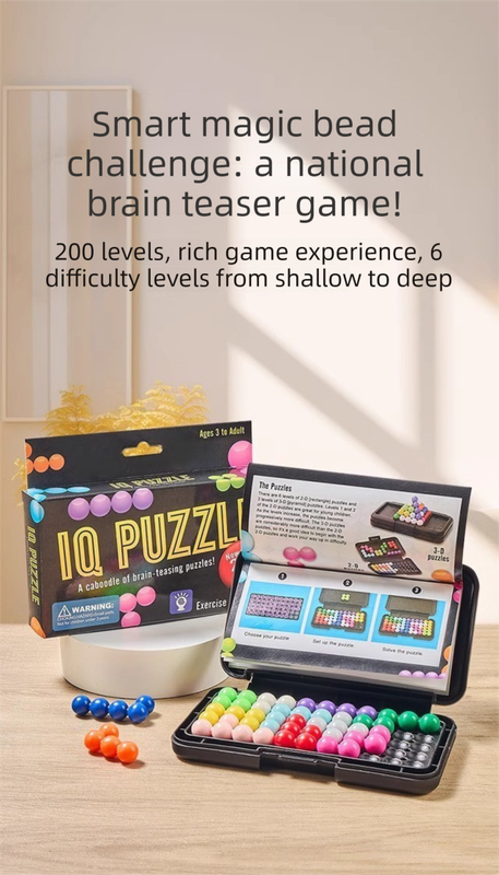 Black Rectangular Smart XO Puzzle — A portable logic game suitable for both children and adults, featuring numerous levels and crafted from ABS material. - Image 2