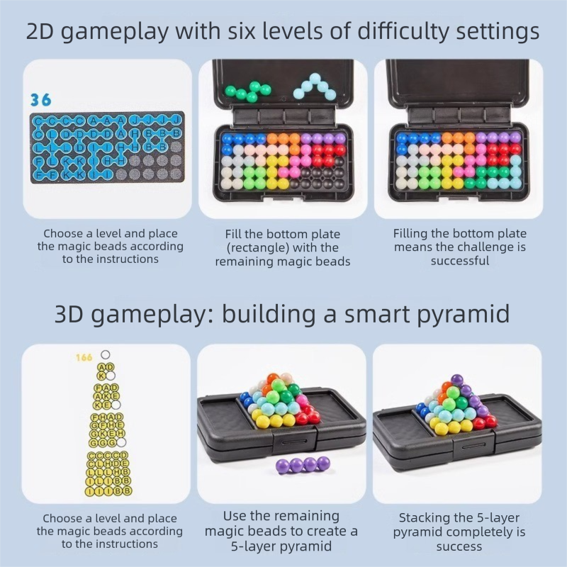 Black Rectangular Smart XO Puzzle — A portable logic game suitable for both children and adults, featuring numerous levels and crafted from ABS material. - Image 5