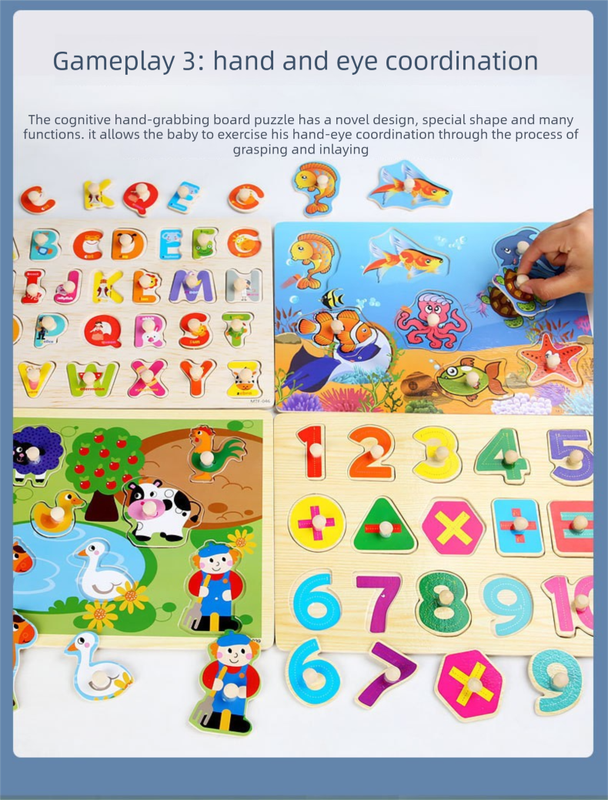 Toddler  Peg Puzzle — An educational and entertaining matching toy featuring letters, numbers, shapes, and everyday objects; an early learning and developmental toy suitable for children aged 3 and up【letters Style】 - Image 6