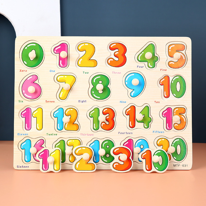 Toddler  Peg Puzzle — An educational and entertaining matching toy featuring letters, numbers, shapes, and everyday objects; an early learning and developmental toy suitable for children aged 3 and up【number Style】 - Image 1
