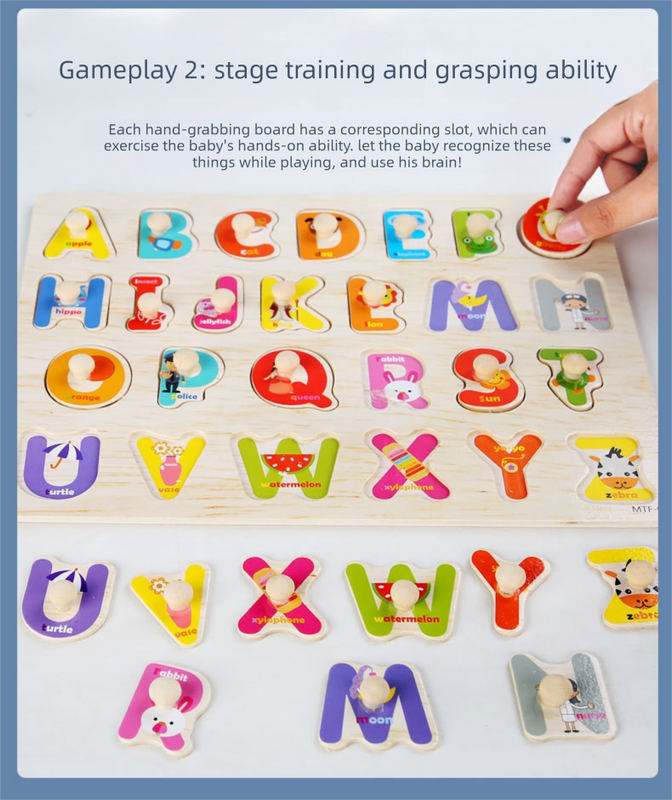 Toddler Peg Puzzle — An educational and entertaining matching toy featuring letters, numbers, shapes, and everyday objects; an early learning and developmental toy suitable for children aged 3 and up【Girl Dress-Up Style】 - Image 5
