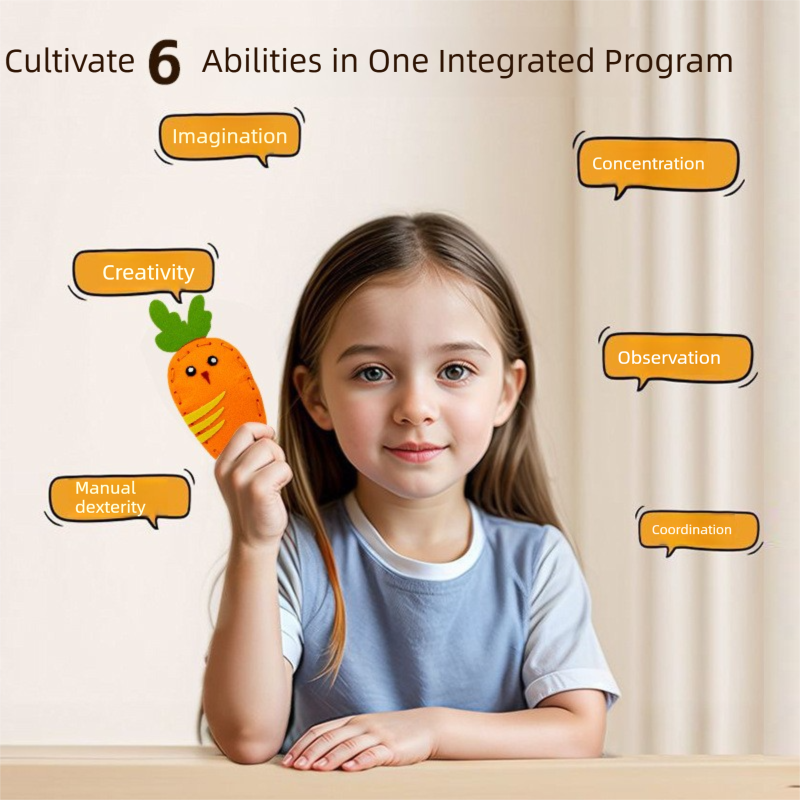 Kids Sewing Craft Kit - DIY Felt Plush Animal Toys Set with 6 Cute Characters, Safe Plastic Needles, Pre-Cut Materials - Creative Hand Stitching Activity for Boys Girls Ages 6+ - Perfect Birthday Gift【Color box packaging】 - Image 5