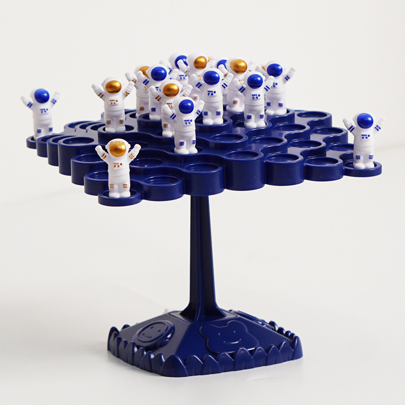 2PCS Two-Player Balance Tree Game Set - 48PCS Stacking Spaceman and 50PCSFrog Figures with Game Accessories - Fun Educational Desktop Toy for Kids Family Game Night Ages 3+ - Image 2