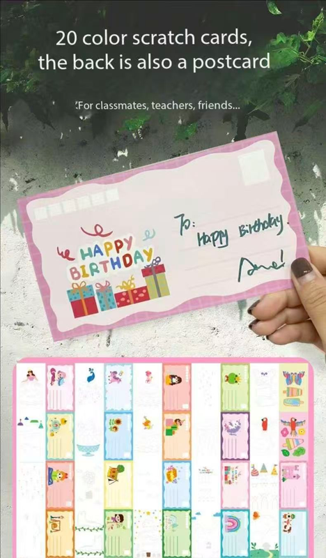 35-Piece Kids Rainbow Scratch Paper Kit - 20PCS Magic Scratch Art Cards with Postcard Back,  - Pointillism Art Craft for Children 6 Years and Up - Image 6