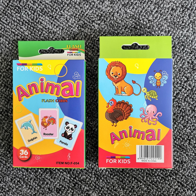 4-Set Kids Flash Cards: Animals, Shapes, Colors, Time - Image 2