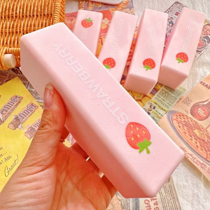 Strawberry Super Wet Soft Milk Bar Squishy Toy, Slow Rising PU Stress Relief Squeeze Stick, Ultra Soft Finger Sucking Decompression Toy,  Fidget Sensory Toy for Kids Adults Ages 6+ - Image 1