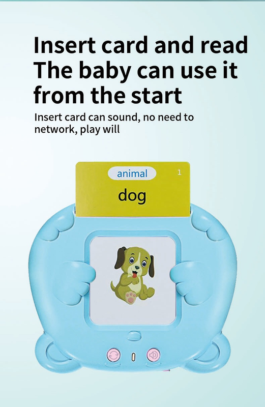 Blue Bear Talking  Cards Educational Toy for Toddlers 112 Cards Audible Preschool Learning Machine Early Childhood Development Interactive Reading Cards with Rechargeable Battery ABS Material - Image 8