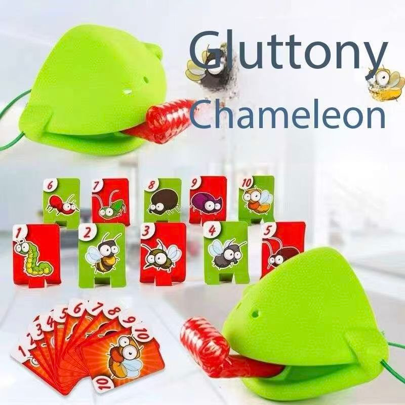 2 Player  Frog Tongue Game Lizard Mask Card Battle Family Board Game Parent-Child Interactive Party Game Silicone Material 4+ Years Educational Toy Memory Challenge - Image 3