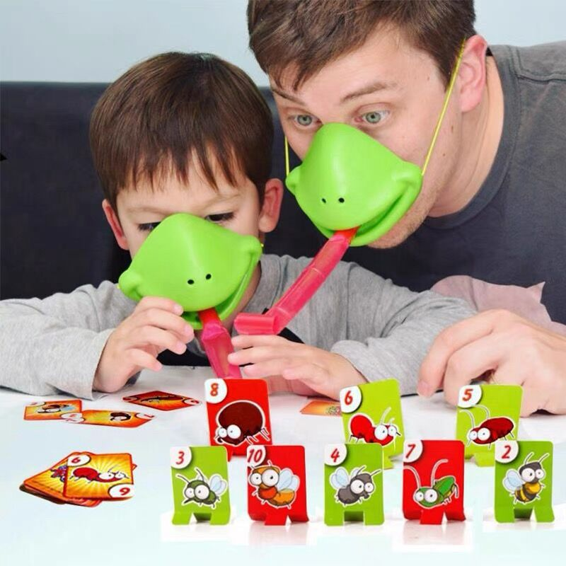 2 Player  Frog Tongue Game Lizard Mask Card Battle Family Board Game Parent-Child Interactive Party Game Silicone Material 4+ Years Educational Toy Memory Challenge - Image 6