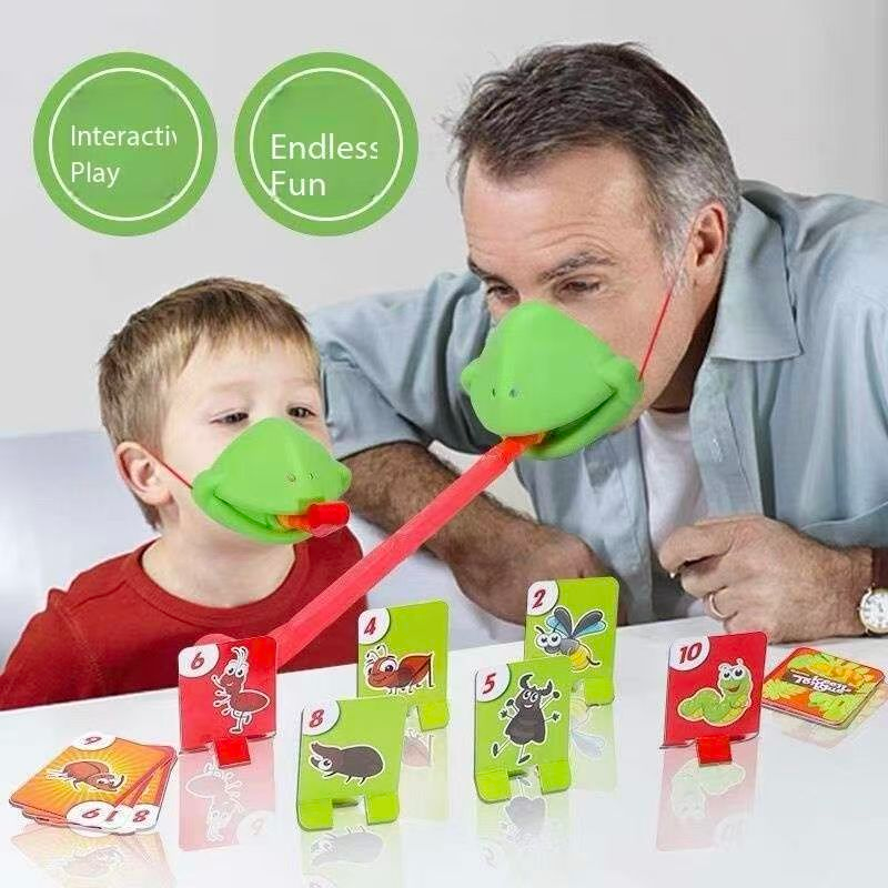 4 Player  Frog Tongue Game Lizard Mask Card Battle Family Board Game Parent-Child Interactive Party Game Silicone Material 4+ Years Educational Toy Memory Challenge - Image 2