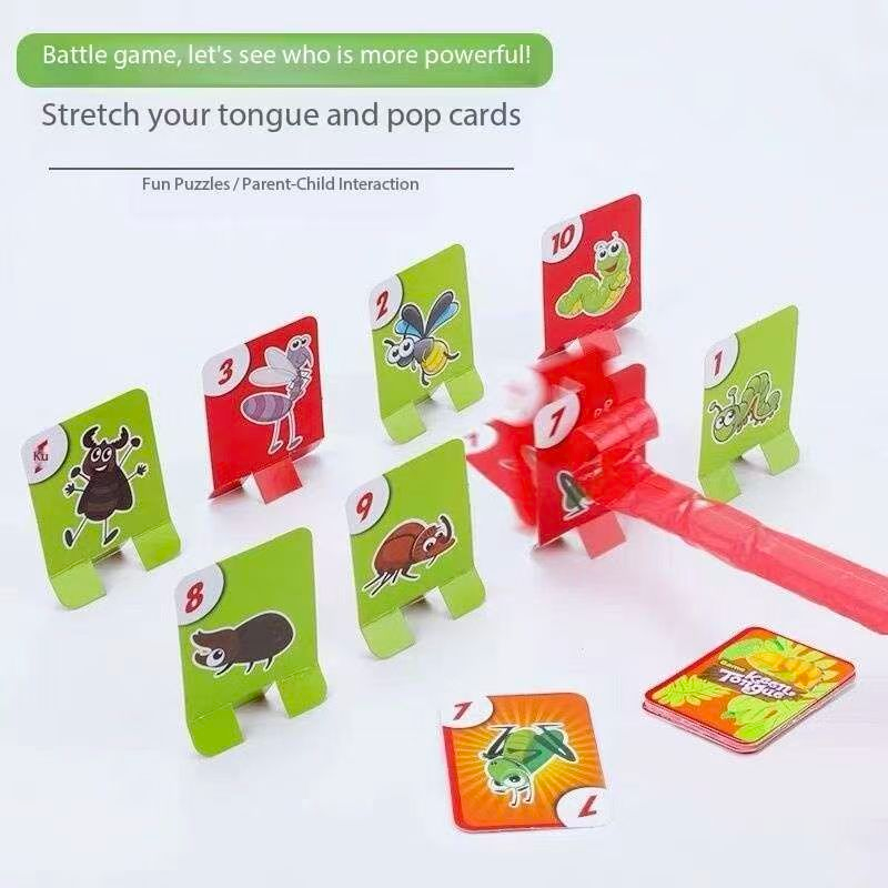4 Player  Frog Tongue Game Lizard Mask Card Battle Family Board Game Parent-Child Interactive Party Game Silicone Material 4+ Years Educational Toy Memory Challenge - Image 4