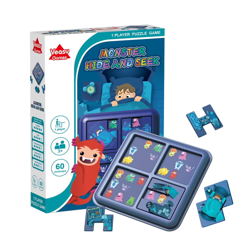 Monster Maze Puzzle Game 60 Challenges Logic Brain Teaser Parent-Child Interactive Board Game Concentration Training Plastic Material 4+ Years Educational Toy - Image 1