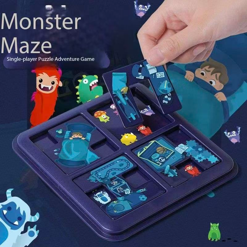 Monster Maze Puzzle Game 60 Challenges Logic Brain Teaser Parent-Child Interactive Board Game Concentration Training Plastic Material 4+ Years Educational Toy - Image 2