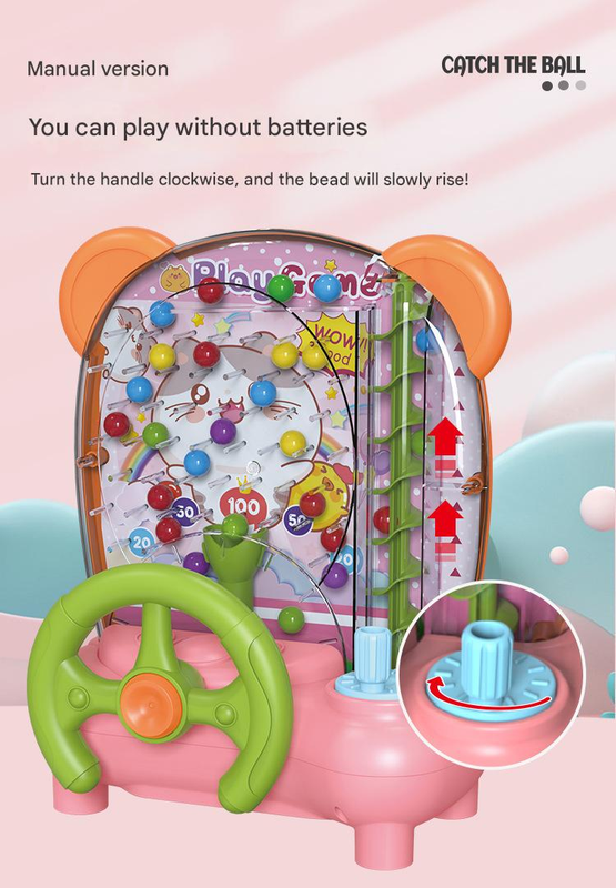 Blue Ball Catching Machine Game Kids Steering Wheel Pinball Desktop Game Hand Eye Coordination Training Parent-Child Interactive Educational Toy Concentration Focus Plastic 4+ Years - Image 6