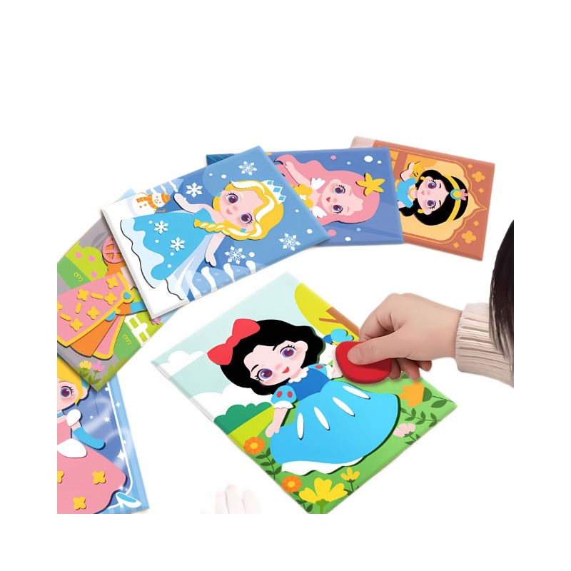 3-pce Kids 3D EVA Foam Sticker Art Kit - Princess Theme DIY Craft Activity Set with 12 Designs, Self-Adhesive Pre-Cut Shapes, Creative Handmade Gift Box for Girls Ages 4+ Preschool Educational Toy【Animals+ Oceans+Birds】 - Image 5