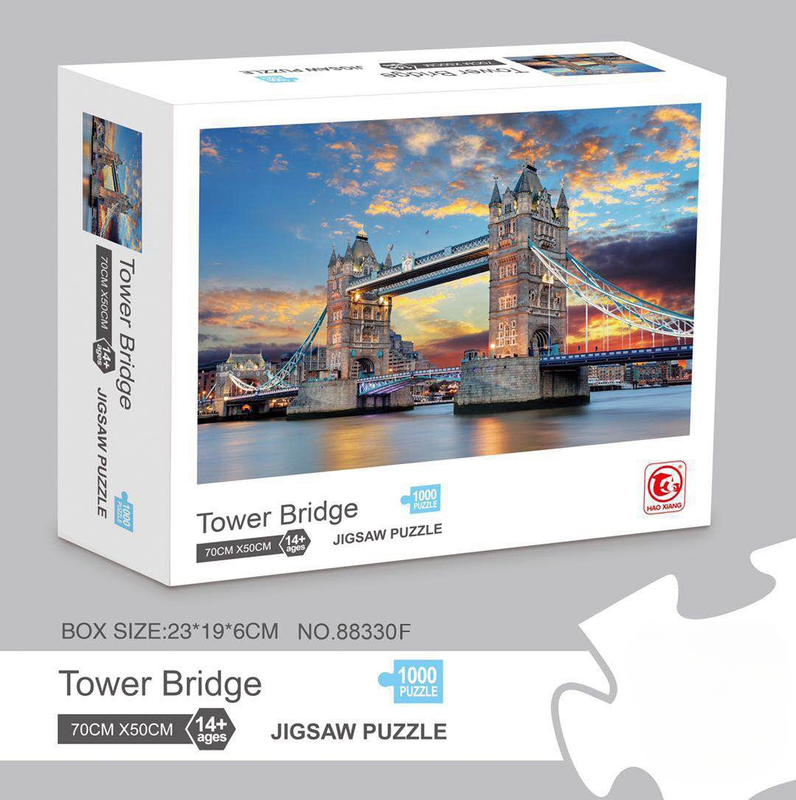 1000 piece  Jigsaw Puzzle for Adults - Landscape Cityscape Art, Premium Quality Paper Cardboard, 70x50cm Finished Size, Stress Relief Brain Game Gift for Ages 14+ 【Tower Bridge】 - Image 1