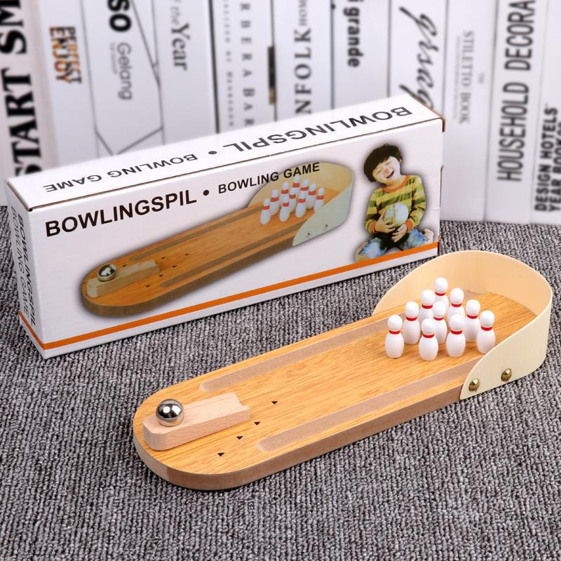 Mini Tabletop Bowling Game Set - Desktop Interactive Parent-Child Toy with Metal Ball, Hand-Eye Coordination Training, 3-6 Years Educational Gift, Home Office Stress Relief Decor - Image 1