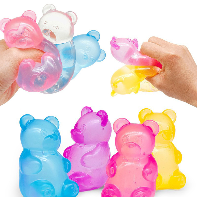 Purple Candy Gummy Bear Squishy Stress Relief Toy - Slow Rising Squeeze Fidget Toys for Kids, Soft TPR Sensory Toy for Anxiety Relief, Cute Kawaii Decompression Gift for Ages 3+ - Image 3