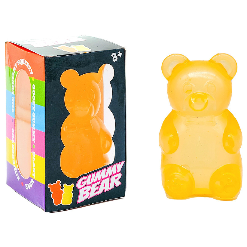 Orange Candy Gummy Bear Squishy Stress Relief Toy - Slow Rising Squeeze Fidget Toys for Kids, Soft TPR Sensory Toy for Anxiety Relief, Cute Kawaii Decompression Gift for Ages 3+ - Image 1