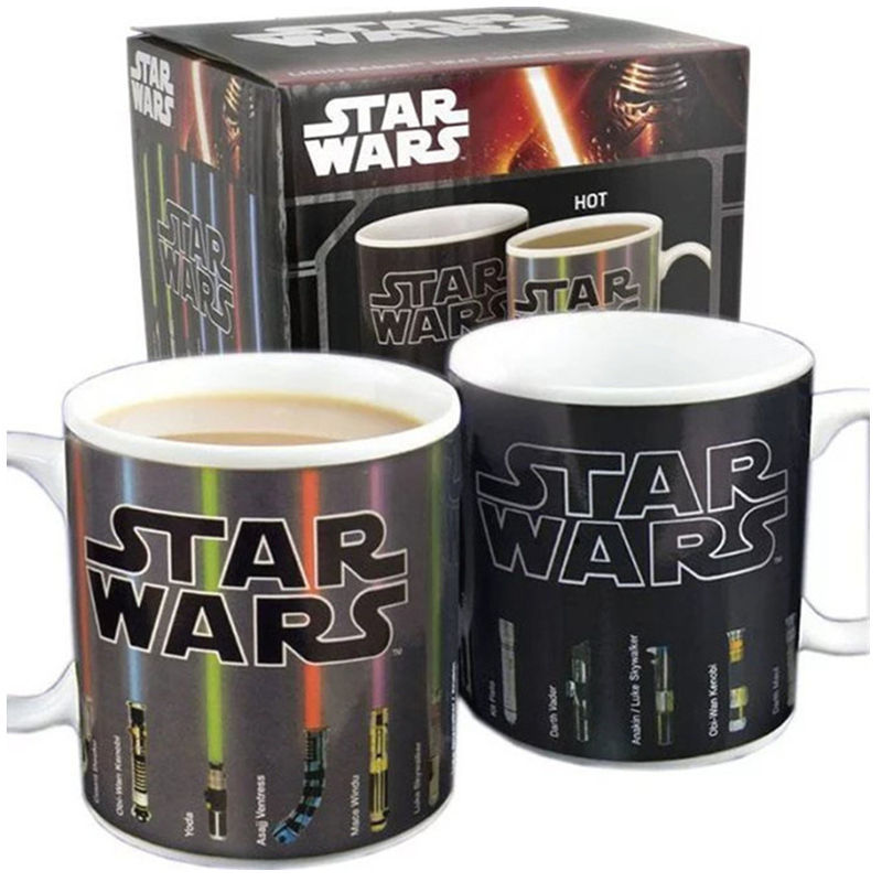 Black  Star Wars Lightsaber Heat Changing Mug - Magic Color Reveal Ceramic Coffee Cup, 330ml Heat Sensitive Thermochromic Mug, Novelty Gift for Sci-Fi Fans - Image 3
