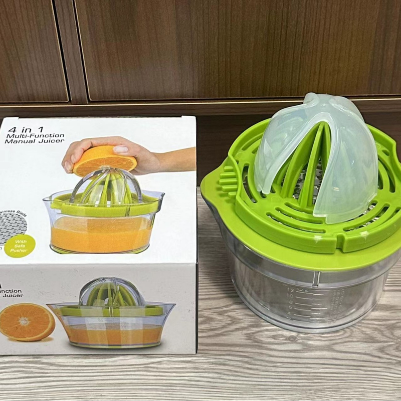 4-in-1 Manual Citrus Juicer with Grater and Egg Separator -Free Multi-Function Hand Press Lemon Orange Squeezer - Kitchen Gadget for Fresh Juice, Zest, and Cooking Prep - Image 1