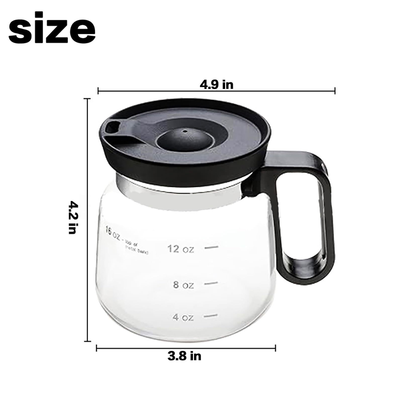 16oz Glass Coffee Mug with Handle and Straw Lid - Heat Resistant Borosilicate Glass Pitcher Cup with Measuring Scale - Large Capacity Clear Tea Cup for Hot Cold Beverages - Dishwasher Safe - Image 2