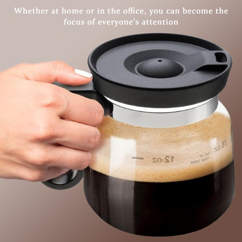 16oz Glass Coffee Mug with Handle and Straw Lid - Heat Resistant Borosilicate Glass Pitcher Cup with Measuring Scale - Large Capacity Clear Tea Cup for Hot Cold Beverages - Dishwasher Safe - Image 5