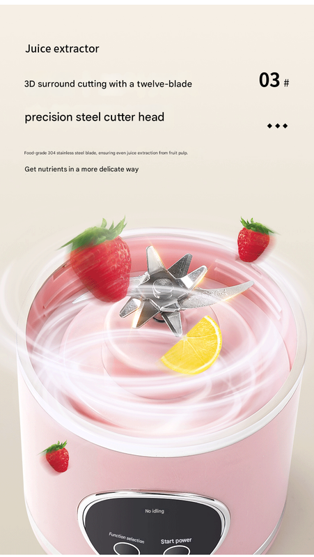 White 3.7V Portable Blender 700ml Wireless Juicer Cup - 12 Blade USB Rechargeable Smoothie Maker with LED Display - Personal Fruit Mixer with Safety Lock - BPA Free Travel Blender for Home Office Outdoor - Image 8