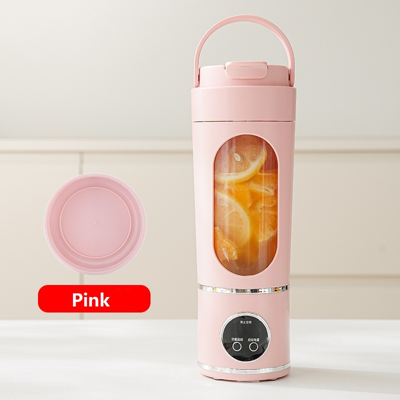 Pink 7.4V Portable Blender 700ml Wireless Juicer Cup - 12 Blade USB Rechargeable Smoothie Maker with LED Display - Personal Fruit Mixer with Safety Lock - BPA Free Travel Blender for Home Office Outdoor - Image 1