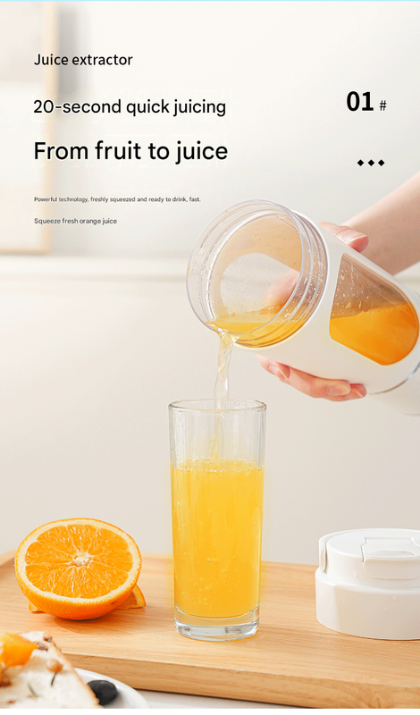 Yellow 7.4V Portable Blender 700ml Wireless Juicer Cup - 12 Blade USB Rechargeable Smoothie Maker with LED Display - Personal Fruit Mixer with Safety Lock - BPA Free Travel Blender for Home Office Outdoor - Image 5