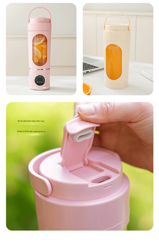 Yellow 7.4V Portable Blender 700ml Wireless Juicer Cup - 12 Blade USB Rechargeable Smoothie Maker with LED Display - Personal Fruit Mixer with Safety Lock - BPA Free Travel Blender for Home Office Outdoor - Image 7