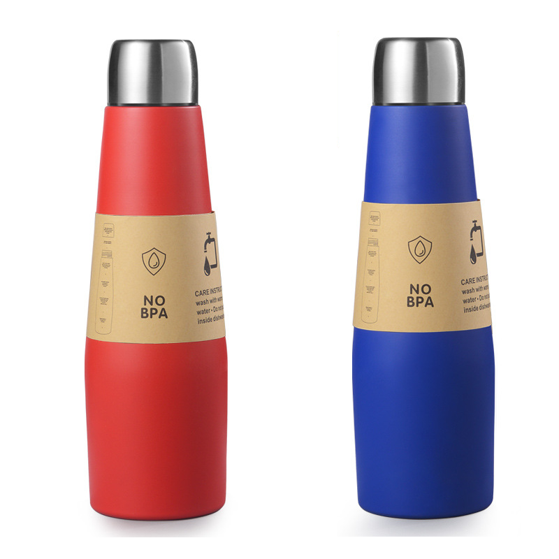 2-piece Red and Blue Premium 304 Stainless Steel Vacuum Insulated Water Bottle - 532ml Large Capacity Sports Flask with 12-24 Hour Thermal Retention, Leak-Proof Portable Travel Mug for Gym, Office, Car and Outdoor Activities - Image 1