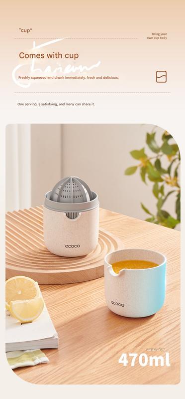 Portable Manual Citrus Juicer Hand Press Lemon Orange Squeezer 2-in-1 Reamer with Built-in 470ml Cup, PP Material Lightweight Fruit Juicer for Kitchen Travel Camping, Easy Clean - Image 7