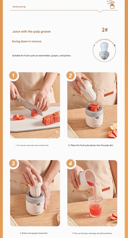 Portable Manual Citrus Juicer Hand Press Lemon Orange Squeezer 2-in-1 Reamer with Built-in 470ml Cup, PP Material Lightweight Fruit Juicer for Kitchen Travel Camping, Easy Clean - Image 8