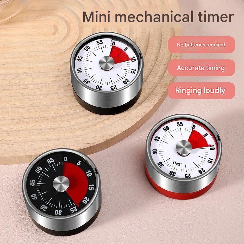 Red Stainless Steel Magnetic Kitchen Timer - 60 Minute Mechanical Countdown Timer with Loud Alarm, No Battery Required - Perfect for Cooking, Baking, Study & Time Management - Image 5