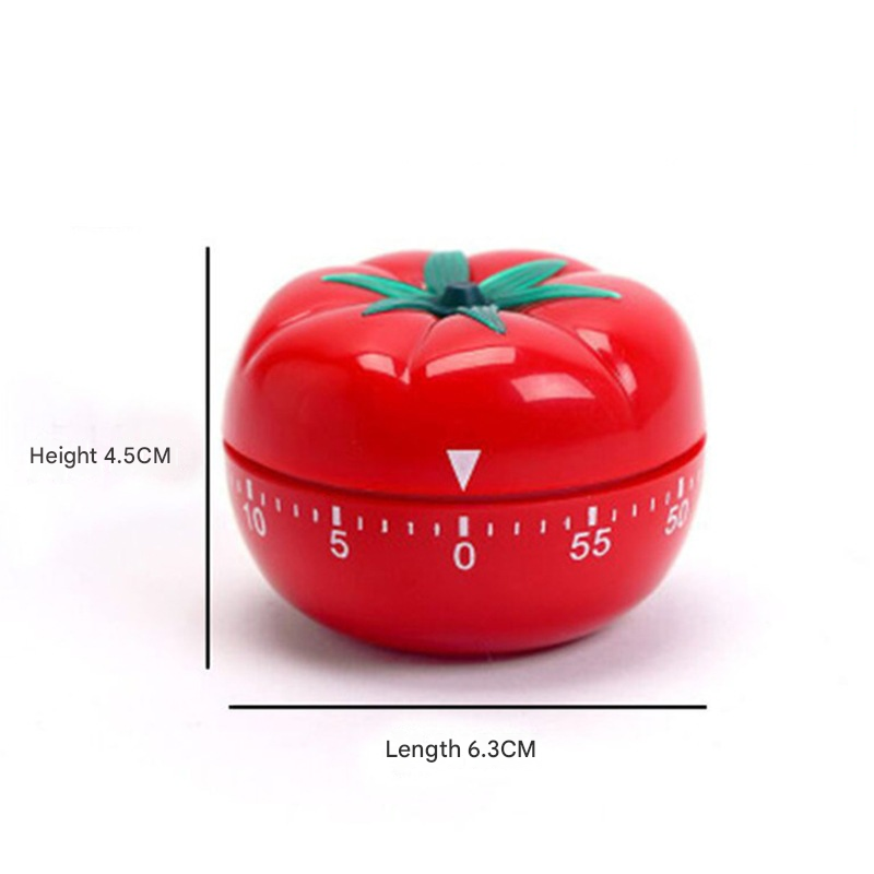 Small Size Tomato-shaped alarm Kitchen Timer - 60 Minute Mechanical Countdown Timer with Loud Alarm, Cute Vegetable Design, No Battery Required - Perfect for Cooking, Baking & Time Management - Image 1