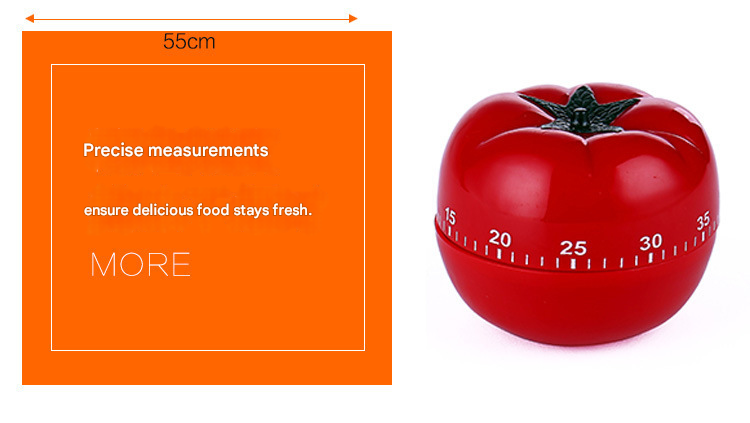 Small Size Tomato-shaped alarm Kitchen Timer - 60 Minute Mechanical Countdown Timer with Loud Alarm, Cute Vegetable Design, No Battery Required - Perfect for Cooking, Baking & Time Management - Image 6