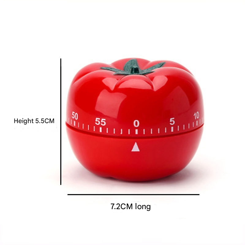 Big Size Tomato-shaped alarm Kitchen Timer - 60 Minute Mechanical Countdown Timer with Loud Alarm, Cute Vegetable Design, No Battery Required - Perfect for Cooking, Baking & Time Management - Image 1