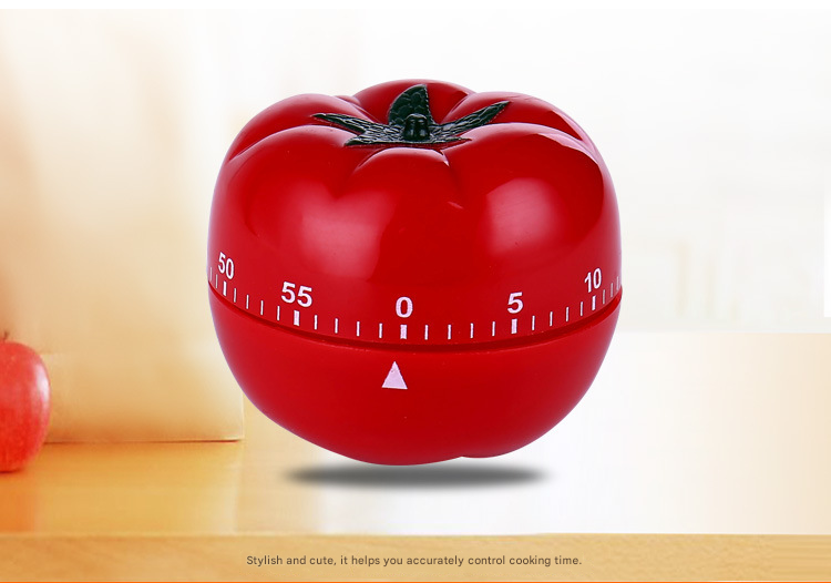 Big Size Tomato-shaped alarm Kitchen Timer - 60 Minute Mechanical Countdown Timer with Loud Alarm, Cute Vegetable Design, No Battery Required - Perfect for Cooking, Baking & Time Management - Image 2