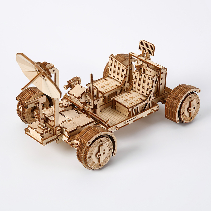 3D Wooden Puzzle Lunar Rover Model Kit - DIY Space Exploration Vehicle - Image 1