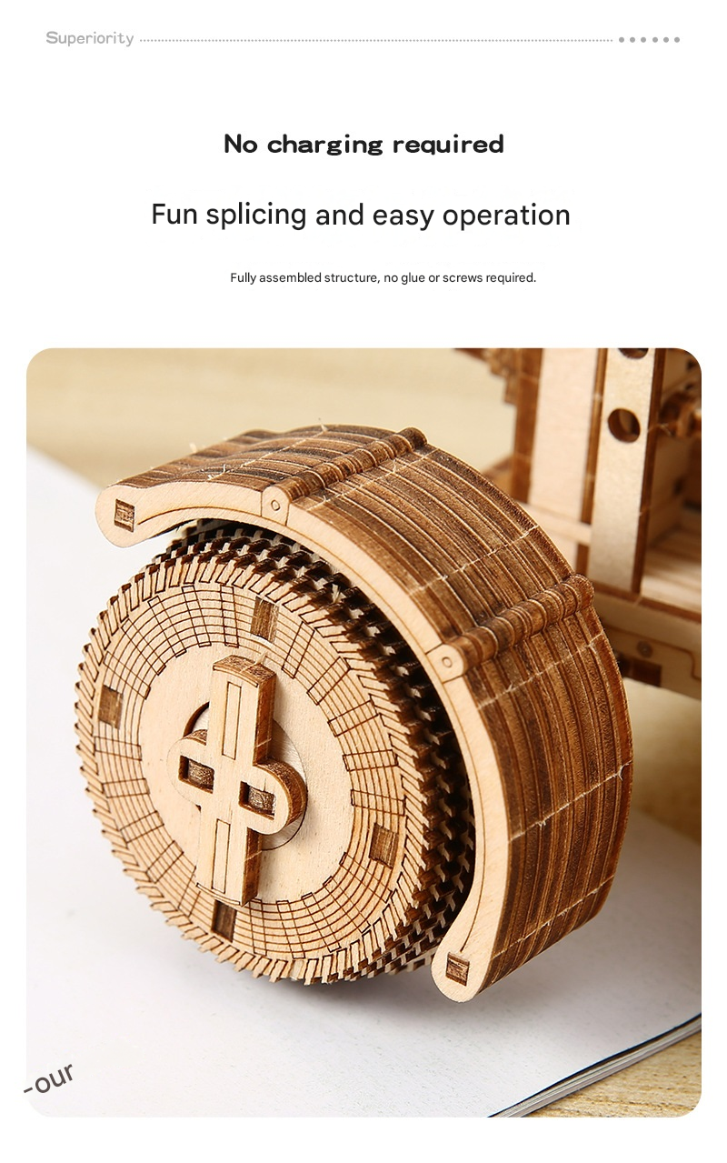 3D Wooden Puzzle Lunar Rover Model Kit - DIY Space Exploration Vehicle - Image 5