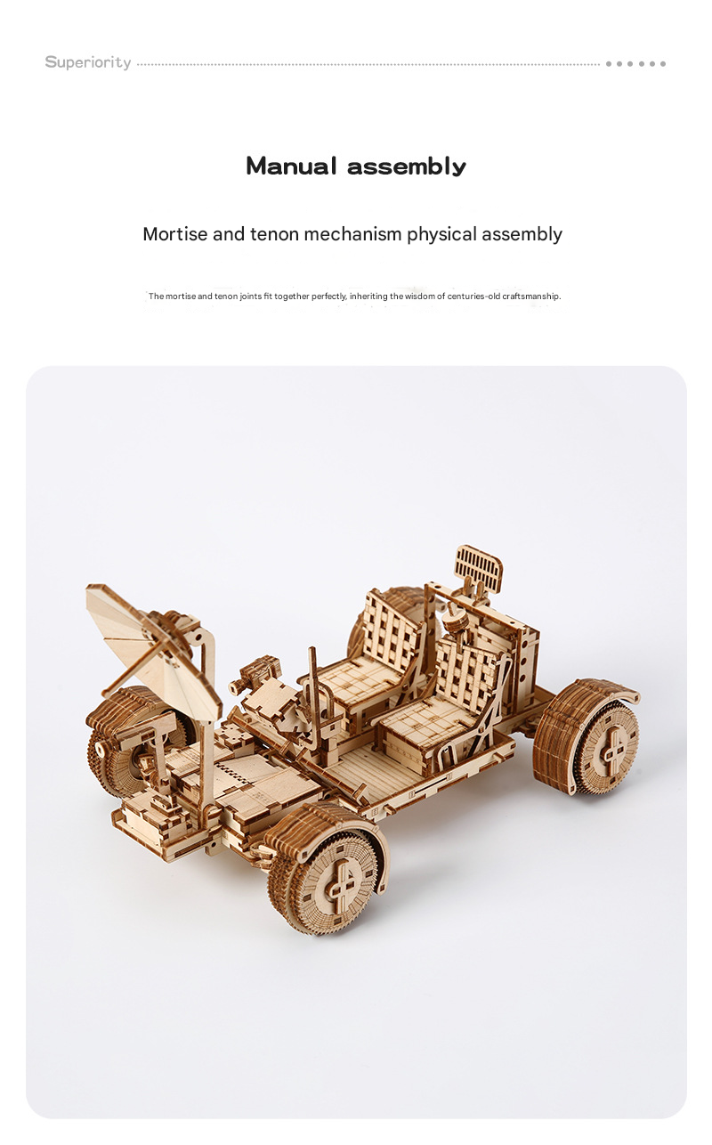 3D Wooden Puzzle Lunar Rover Model Kit - DIY Space Exploration Vehicle - Image 7