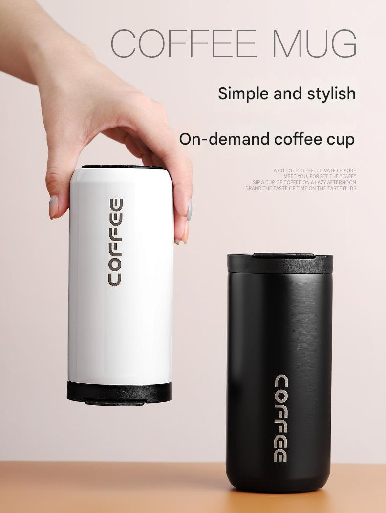 Black Stainless Steel Coffee Mug 500ml Vacuum Insulated Travel Cup 8 Hours Heat Retention Leak-Proof Lid 304 Food-Grade Steel Portable Office Car Tumbler Reusable Gift Cup - Image 2