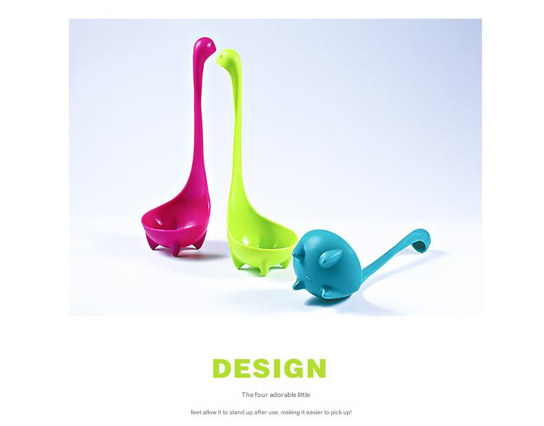 Blue Nessie Ladle Loch Ness Monster Soup Spoon Cute Dinosaur Shaped Standing Ladle Food-Grade Nylon Kitchen Utensil  Handle Heat Resistant 0-120C Funny Cooking Gadget Gift for Home Cooks - Image 8