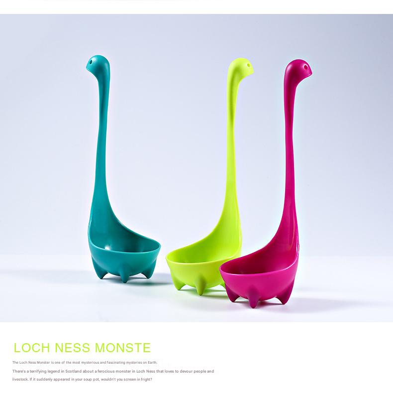Red Nessie Ladle Loch Ness Monster Soup Spoon Cute Dinosaur Shaped Standing Ladle Food-Grade Nylon Kitchen Utensil  Handle Heat Resistant 0-120C Funny Cooking Gadget Gift for Home Cooks - Image 4