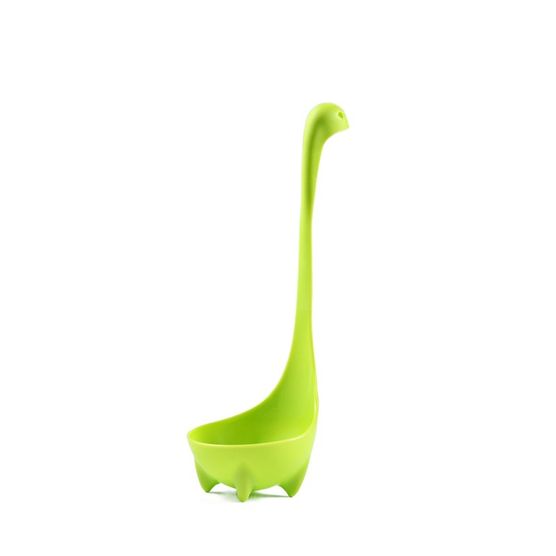 Green Nessie Ladle Loch Ness Monster Soup Spoon Cute Dinosaur Shaped Standing Ladle Food-Grade Nylon Kitchen Utensil  Handle Heat Resistant 0-120C Funny Cooking Gadget Gift for Home Cooks - Image 1