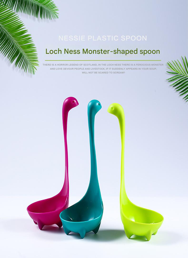 Green Nessie Ladle Loch Ness Monster Soup Spoon Cute Dinosaur Shaped Standing Ladle Food-Grade Nylon Kitchen Utensil  Handle Heat Resistant 0-120C Funny Cooking Gadget Gift for Home Cooks - Image 2